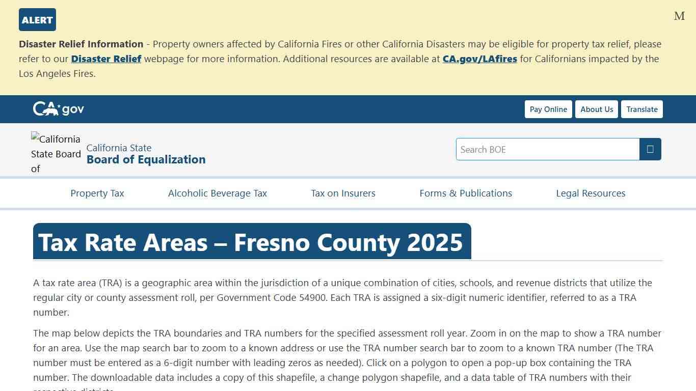 BOE Tax Rate Area Maps – Fresno County 2025