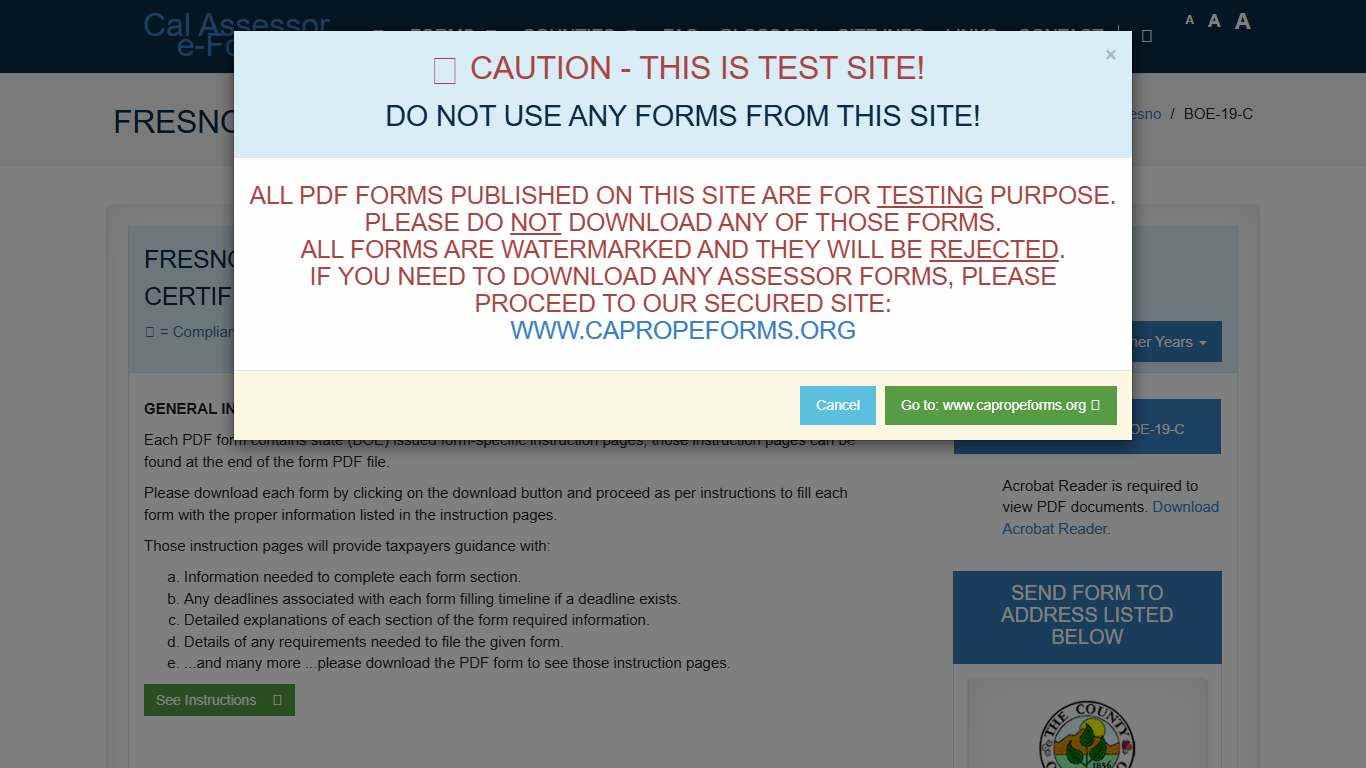 CAA e-Forms Service Center - Fresno: BOE-19-C