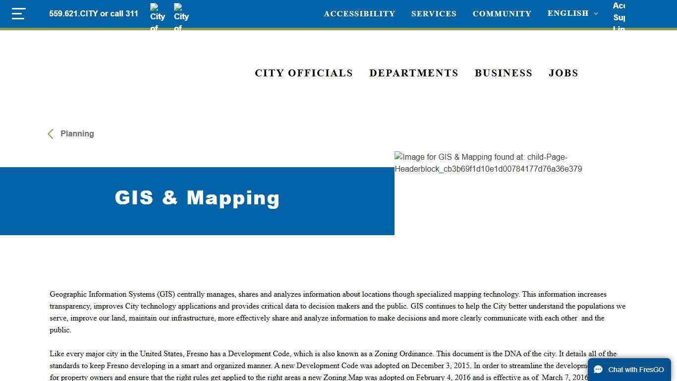 GIS & Mapping – City of Fresno
