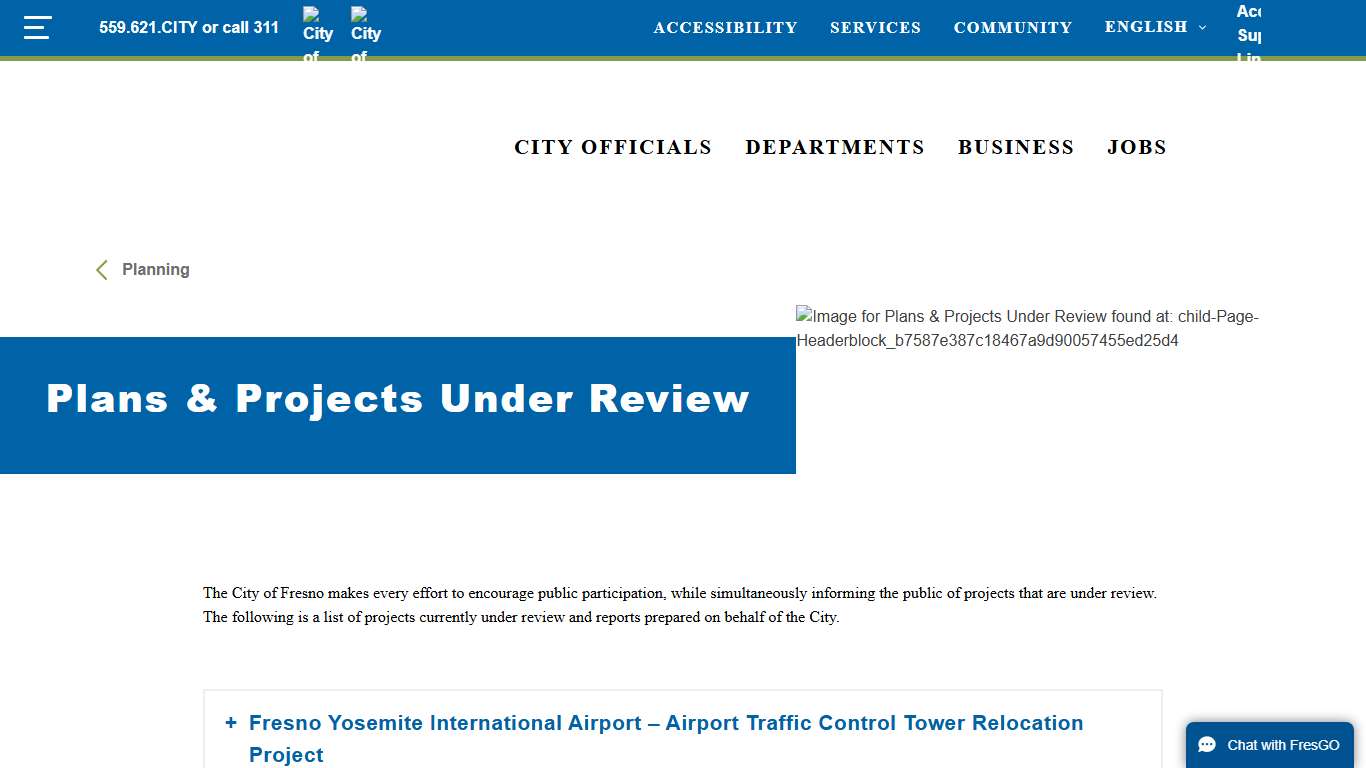 Plans & Projects Under Review – City of Fresno